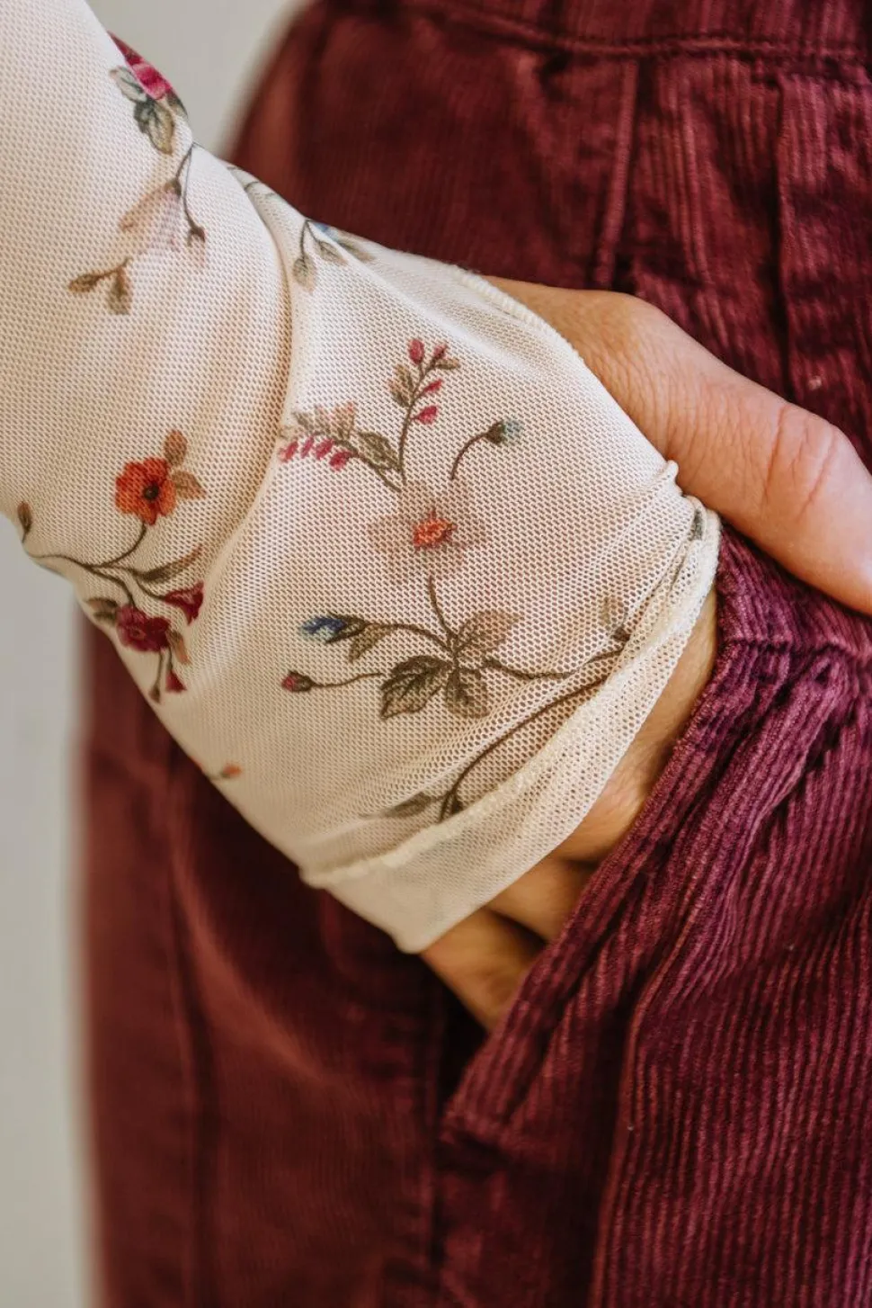 Vintage Floral Mesh Top