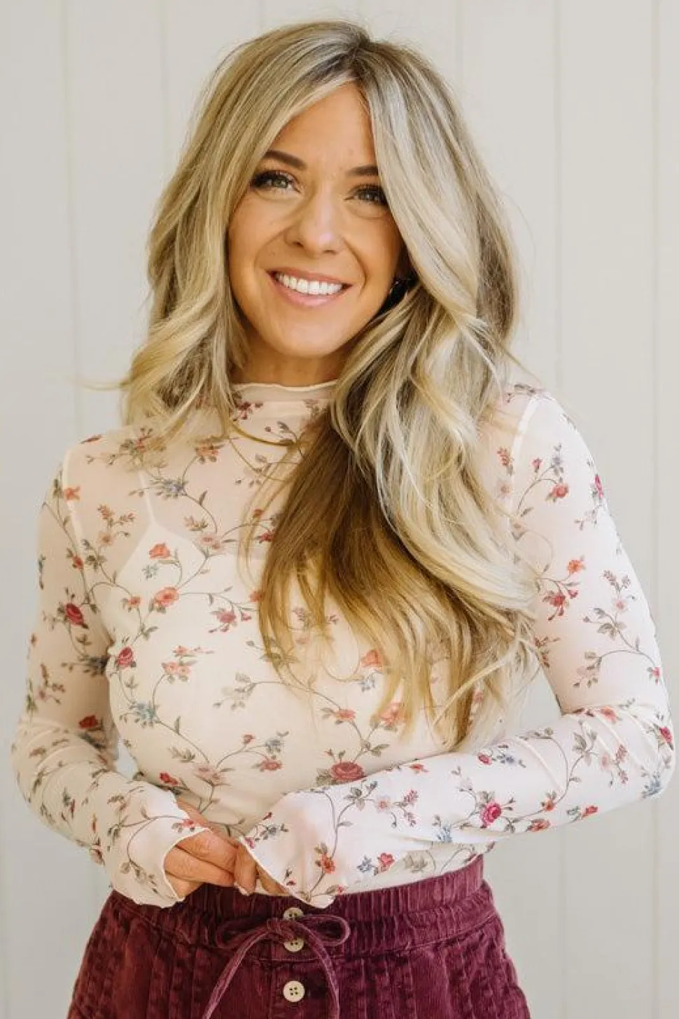 Vintage Floral Mesh Top