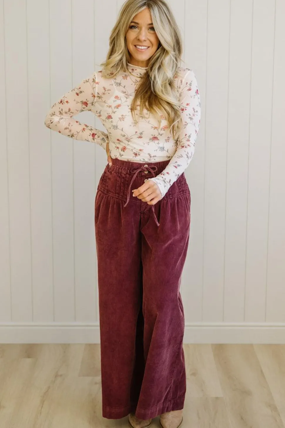 Vintage Floral Mesh Top