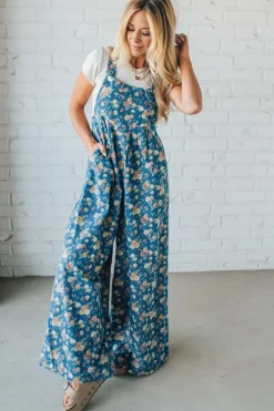 Vintage Rose Denim Overalls - BIBI