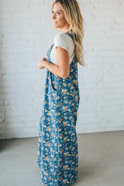 Vintage Rose Denim Overalls - BIBI