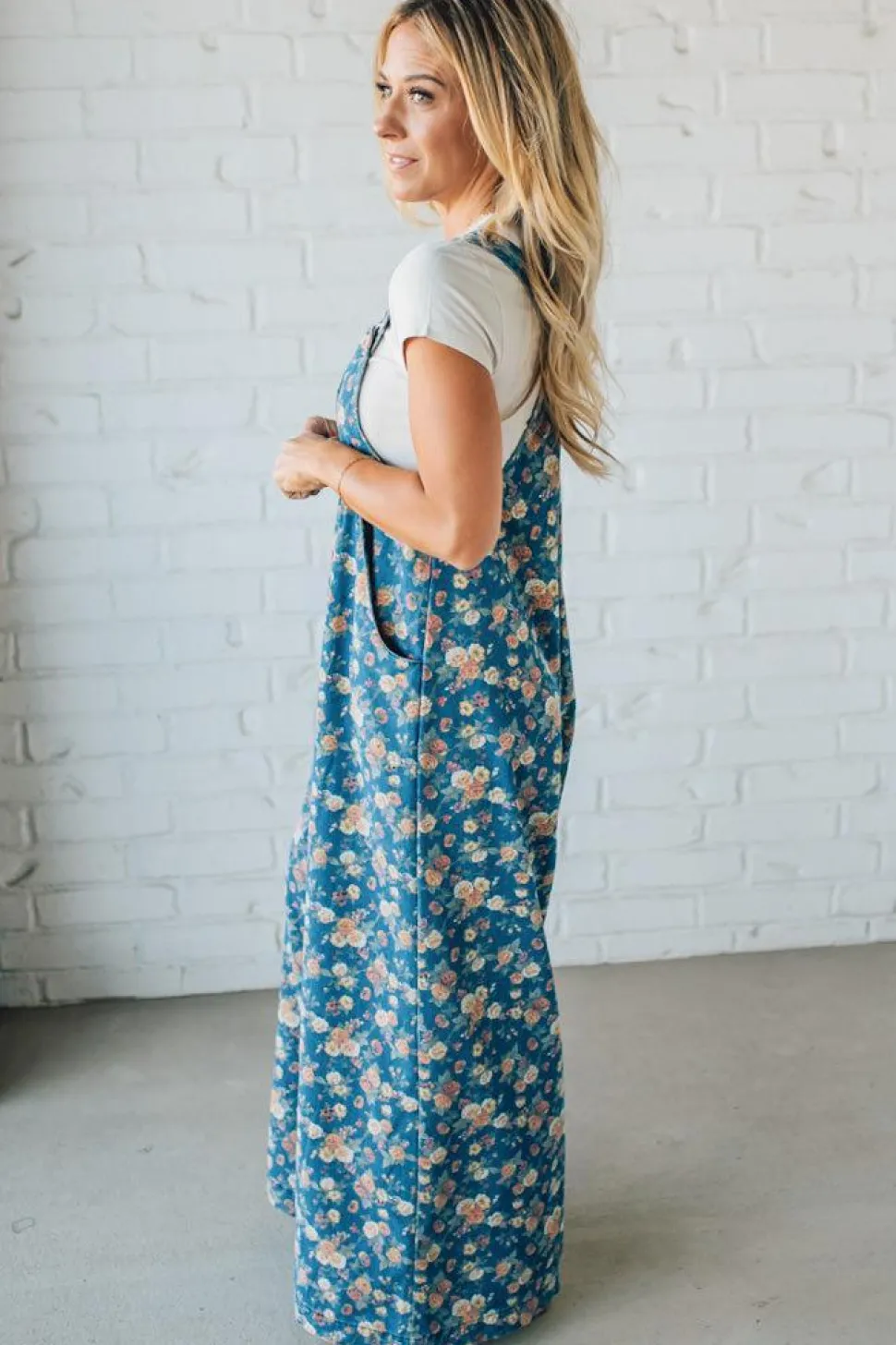 Vintage Rose Denim Overalls - BIBI