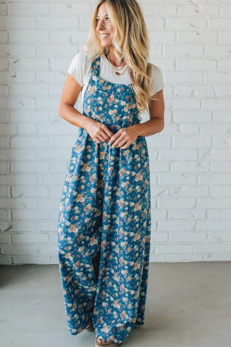 Vintage Rose Denim Overalls - BIBI