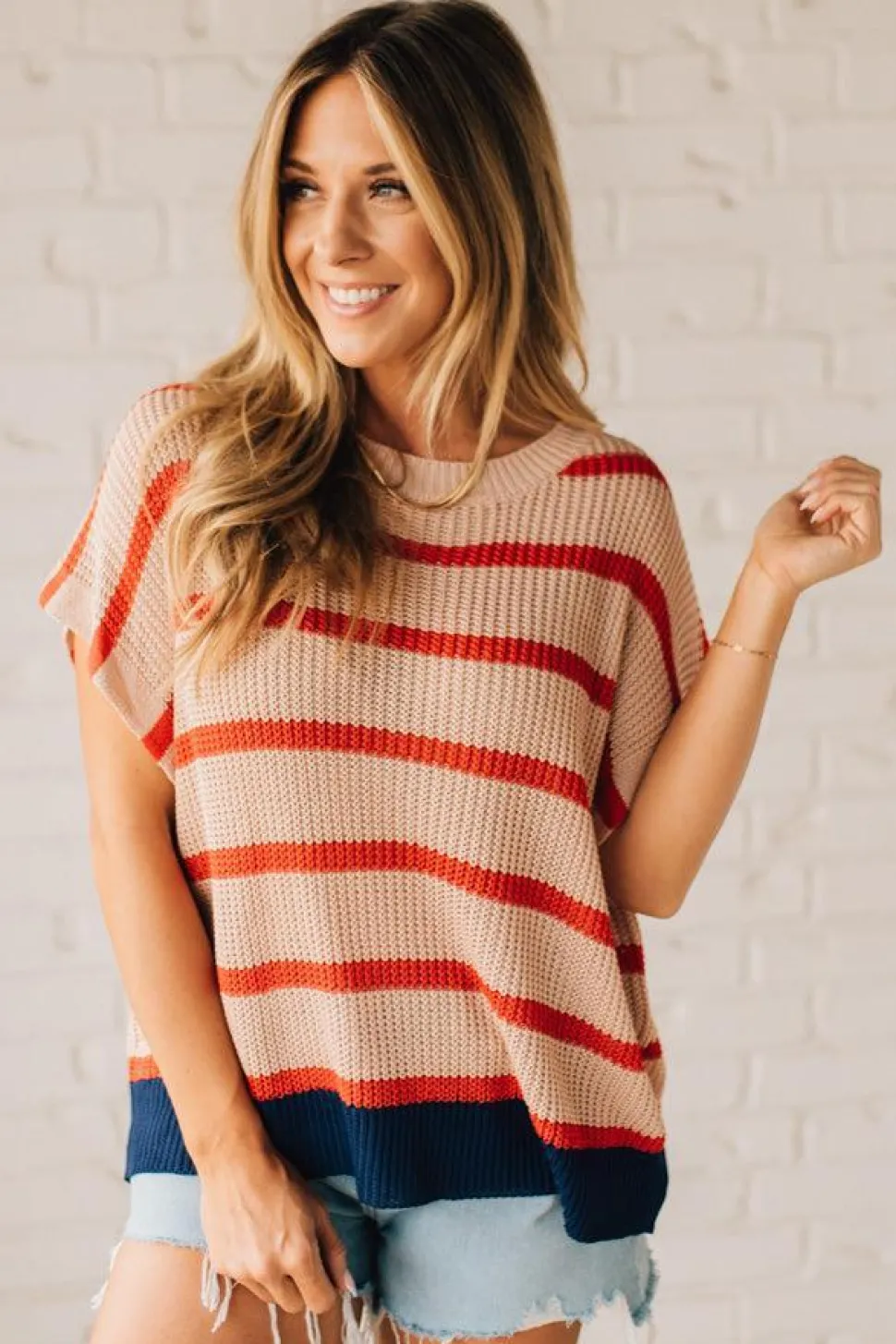 Vintage Stripe Drop Shoulder Sweater