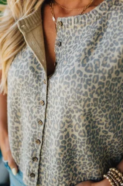 Vintage Wash Leopard Buttoned Top