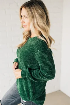 Waffle Knit Chenille Sweater