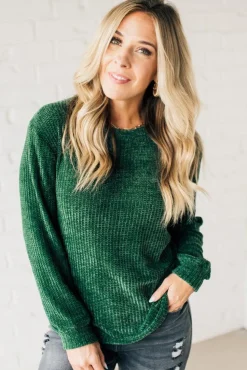 Waffle Knit Chenille Sweater
