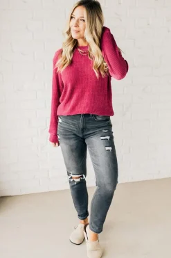 Waffle Knit Chenille Sweater