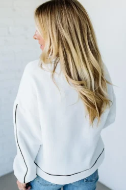 Waffled Football Fleece Pullover