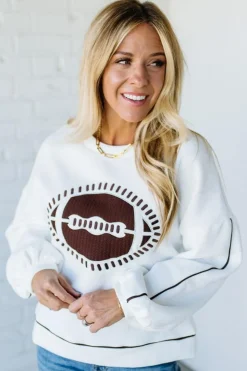 Waffled Football Fleece Pullover