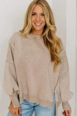 Wide Neck Drop Shoulder Pullover