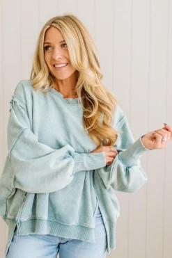 Wide Neck Drop Shoulder Pullover