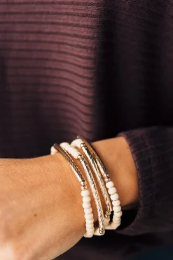 Wood Bead Stretch Bracelet Set | Natural