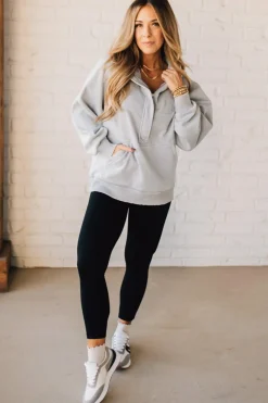 Zip Henley Acid Wash Fleece Hoodie